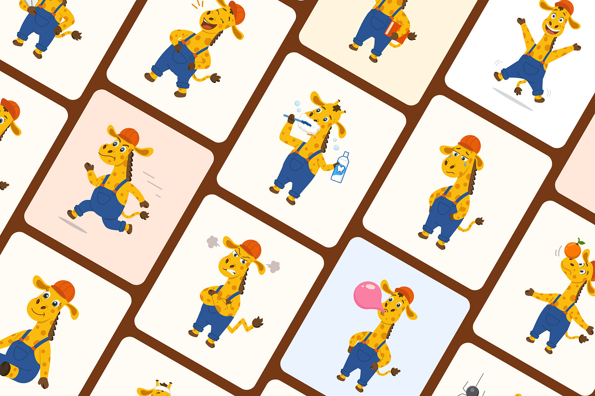 Giraffe Vectors Icons Bundle, an Emoji Icon by Brickclay (Photo 8 of 12)