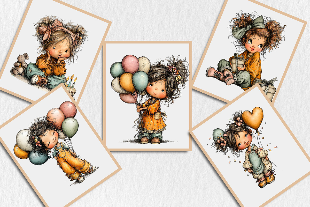 Funny Birthday Girl Clipart, a Seasonal Illustration by Rose Art (Photo 6 of 6)