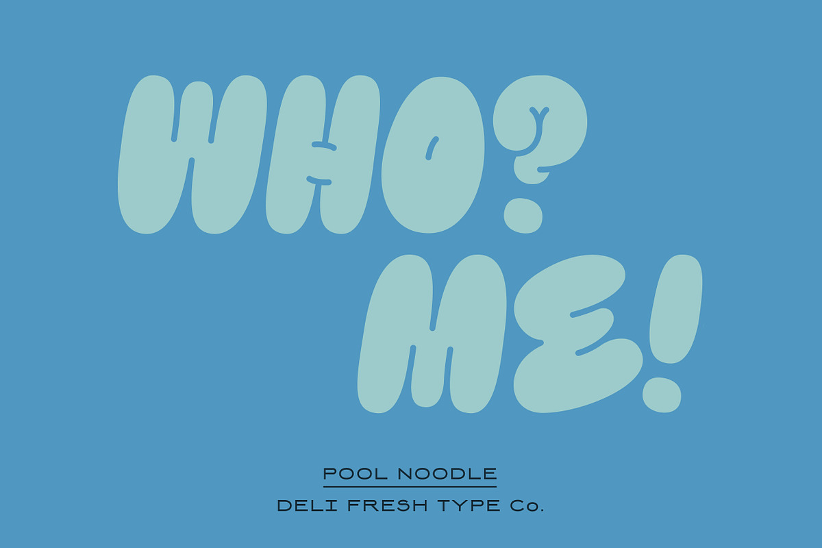 Pool Noodle: A Bubble Letter Font, a Handwritten Font by DeliFreshTypeCo. (Photo 7 of 7)