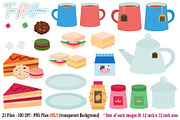 Tea At Home Digital Clip Art, an Object Graphic by Cozy Cat Design (Thumbnail 1 of 3)