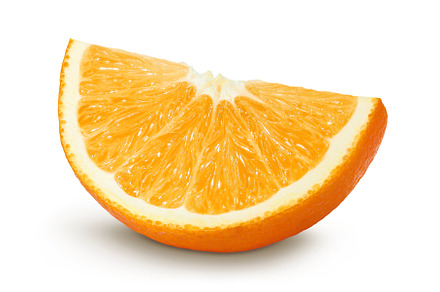 Orange fruit slices isolated on, a Food & Drink Photo by NataPhoto