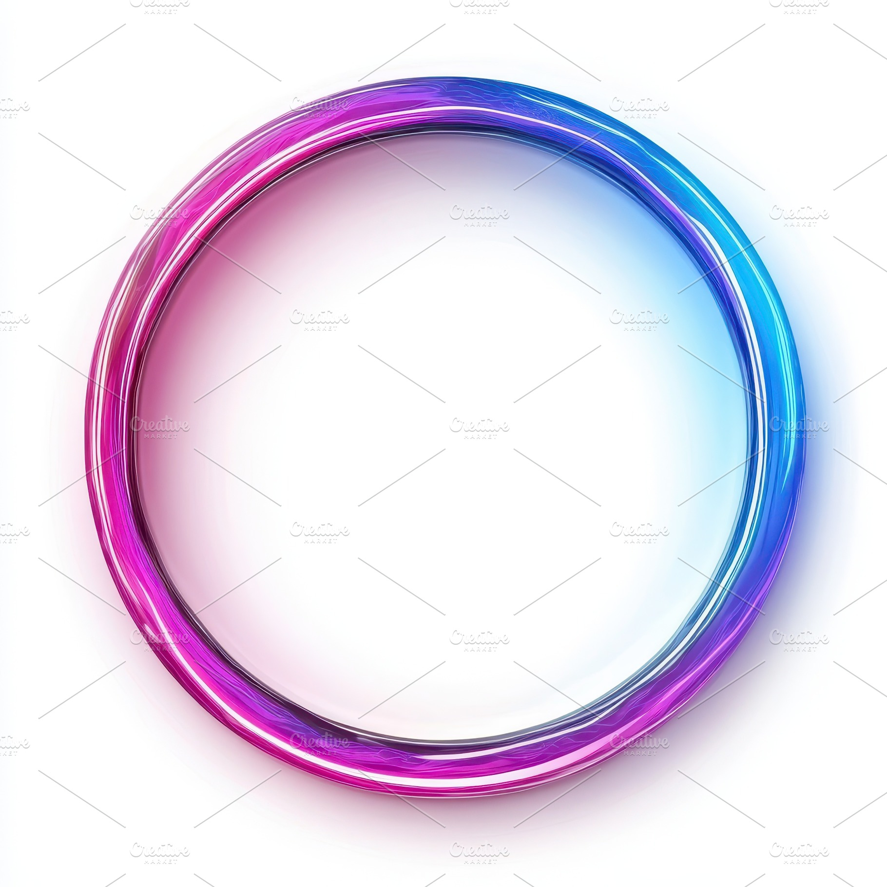 Vibrant Pink and Blue Circular Abstr, an Abstract Photo by Pixeness Studio