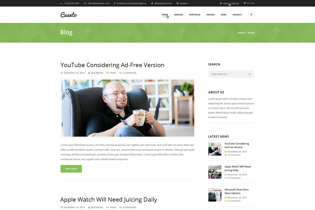 Cuanto – Multipurpose PSD Template, a Websites & App Template by BeopenThemes (Photo 3 of 5)