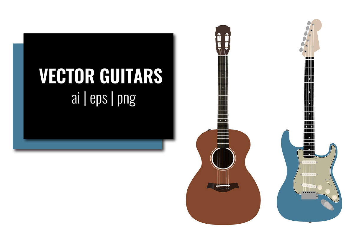 Acoustic and Electric Guitar Vectors, an Illustration by Domenic (Photo 1 of 4)