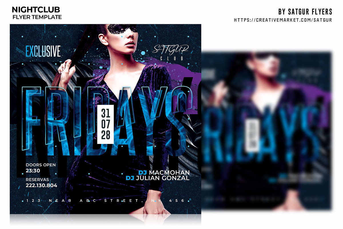Night Club Flyer Template, a Flyer Template by Satgur Graphic Design (Photo 1 of 4)