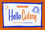 Hello Cutesy – Cute Handwritten Font, a Handwritten Font by Unicode Studio (Thumbnail 1 of 10)
