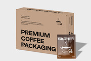 Coffee Sachet with Box Mockup, a Packaging Mockup by Unerispace (Thumbnail 4 of 5)