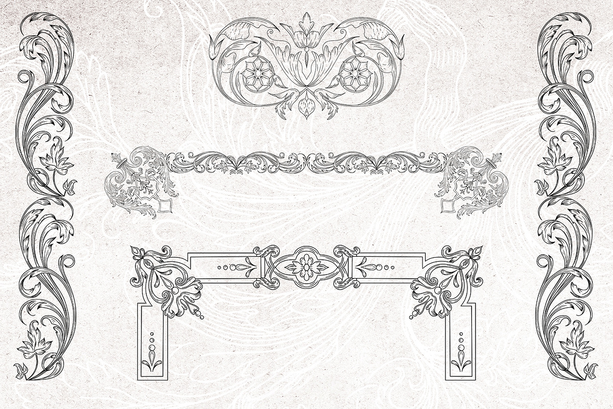 Procreate Vintage Baroque Borders, a Brush Add-On by AW Studios (Photo 6 of 9)