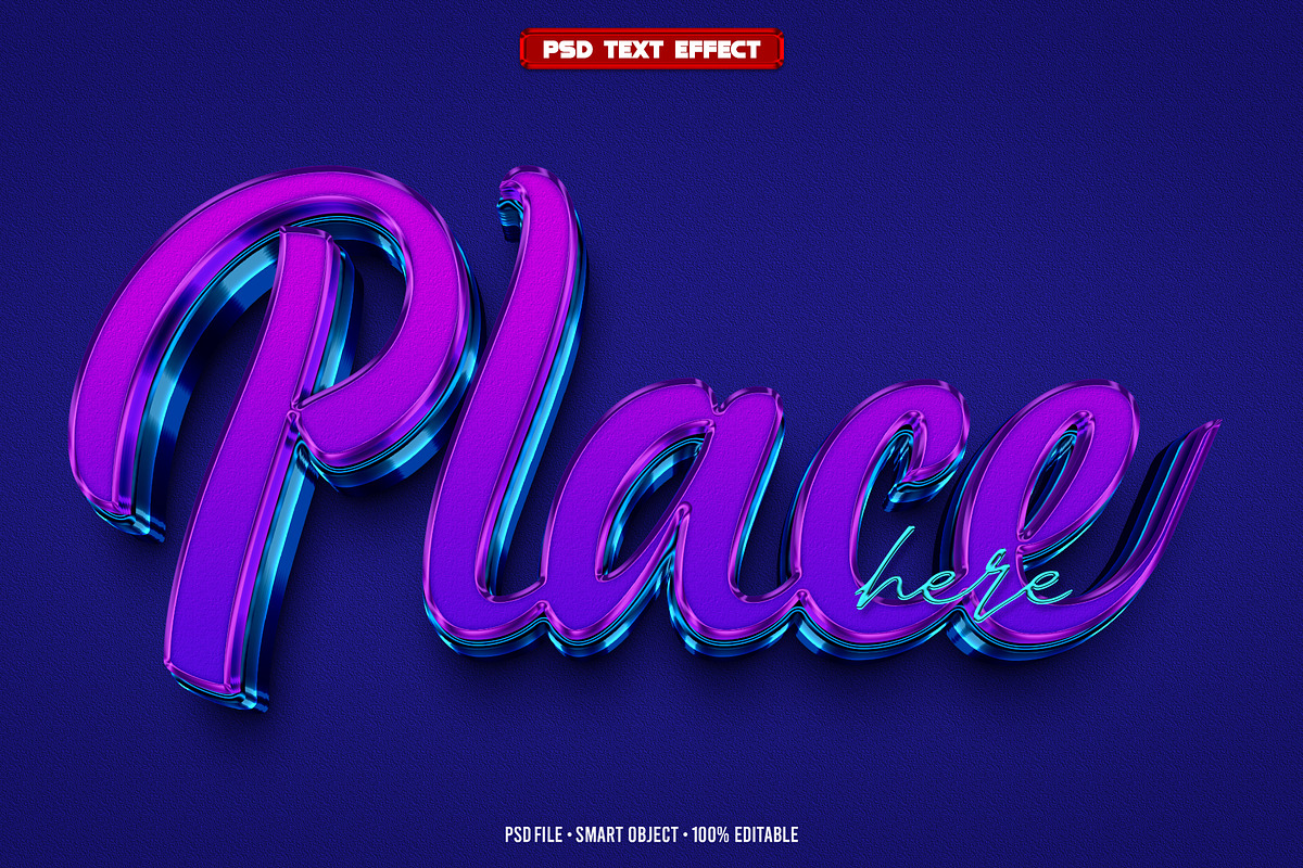 Place 3D editable text effect, a Layer Style Add-On by Hello Muh (Photo 1 of 2)