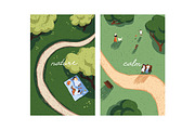 People have picnic in nature cards, a Seasonal Illustration by PaperTrident (Thumbnail 3 of 5)