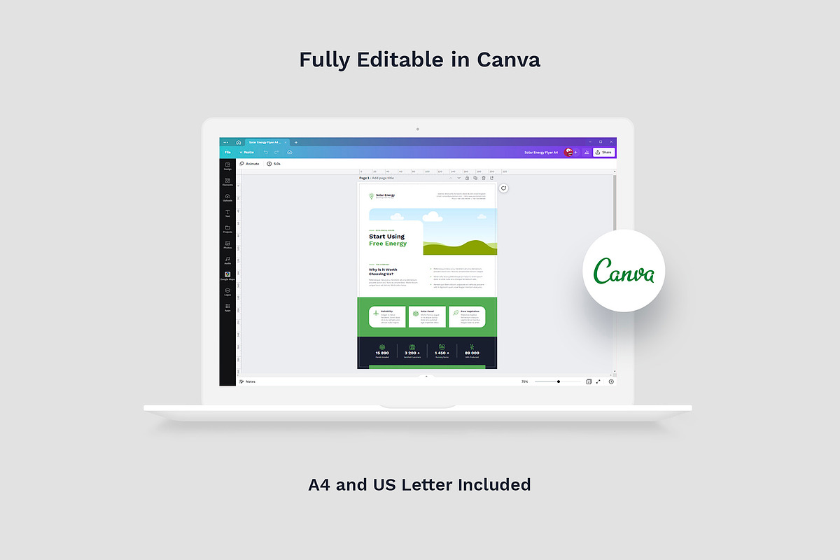 Solar Energy Renewable Flyer Canva, a Flyer Template by artbart (Photo 6 of 9)