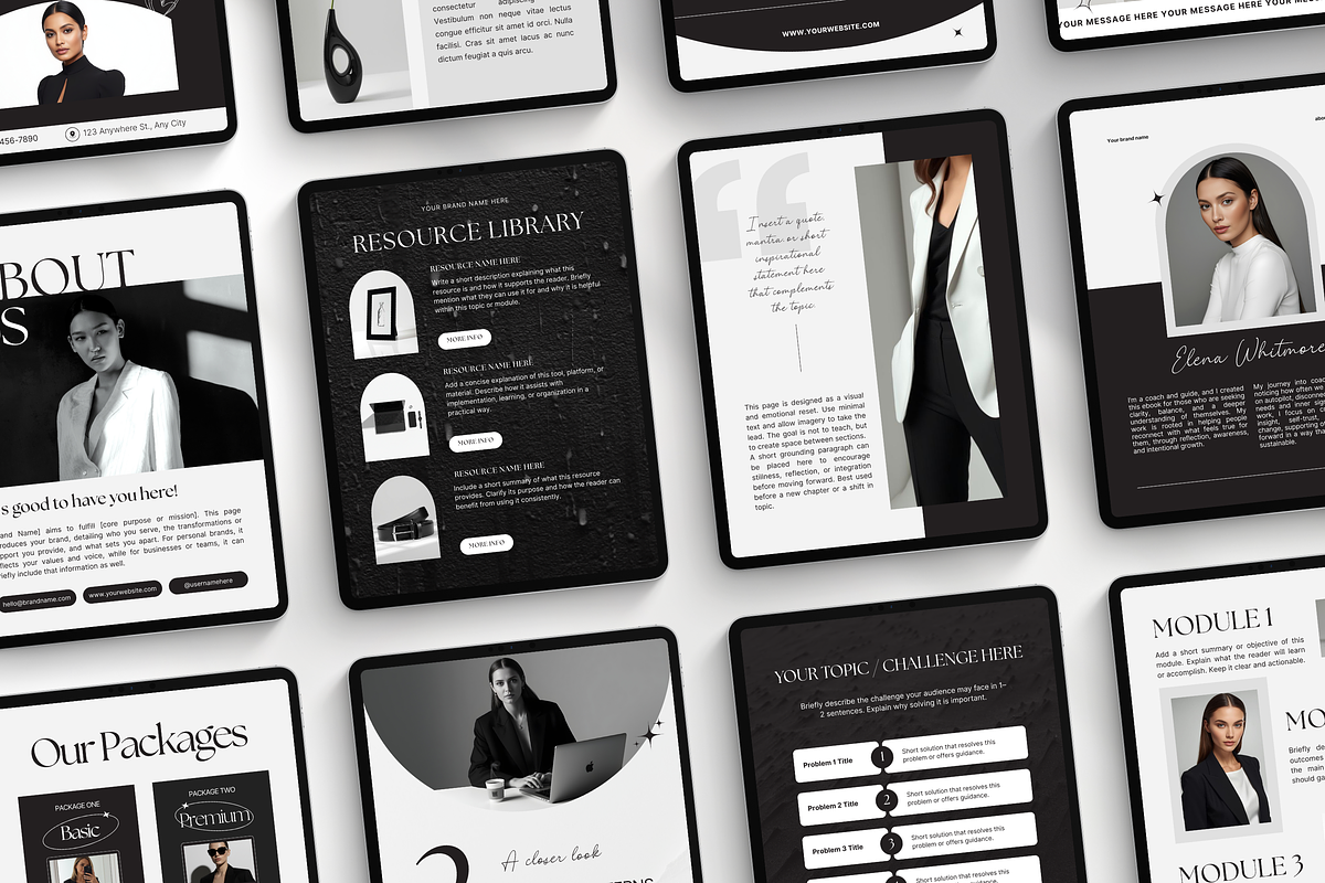 Coaching Ebook Template Canva Black, a Magazine Template by DigiPax (Photo 5 of 11)