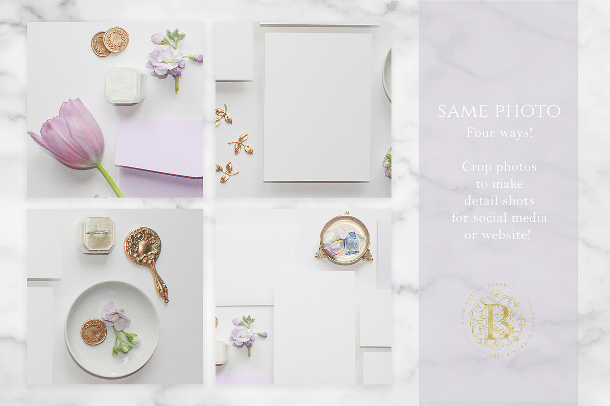 Lilac & Royal Stationery Mockup, a Photo by BlueHarborPaperie (Photo 7 of 7)