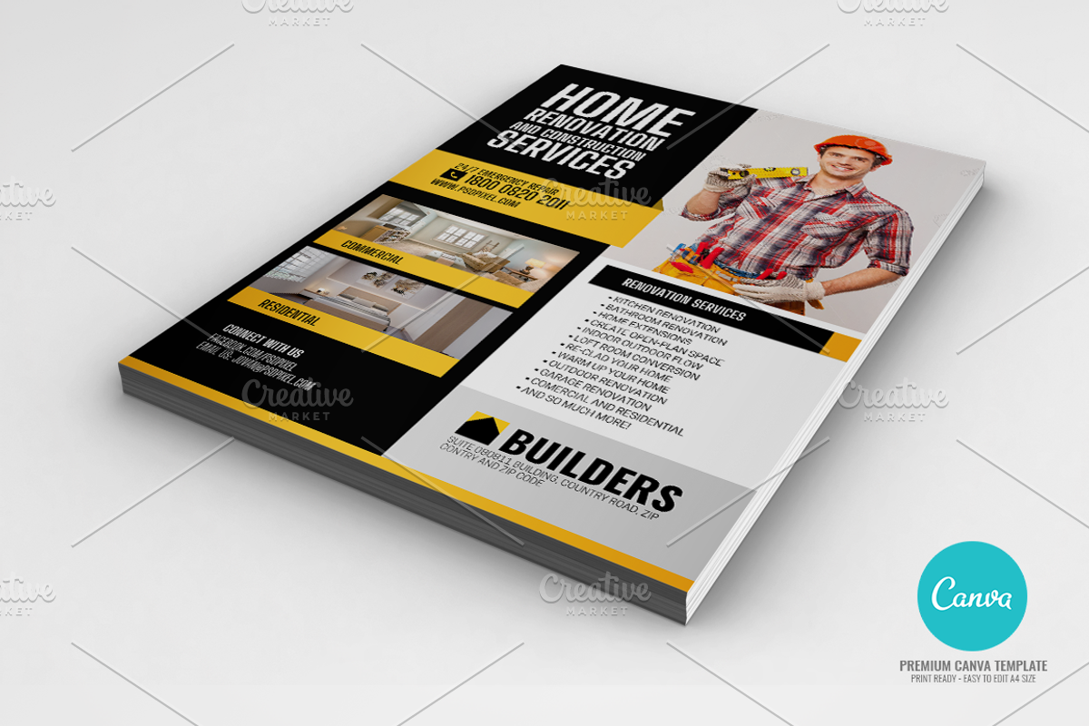 Construction and Building Canva, a Flyer Template by PSDPixel (Photo 2 of 5)
