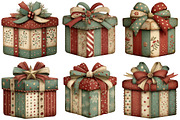 Whimsical Christmas Gift Box Clipart, an Illustration by Craft Nest (Thumbnail 3 of 8)