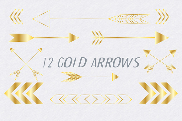 Gold Arrows Vector and PNG Graphics preview 3
