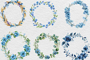 Blue Floral Oval Frame Clipart Png, an Illustration by Black Bird Studio (Thumbnail 4 of 6)