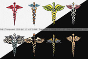Medical Caduceus Clipart, a Graphic by Artnoy (Thumbnail 2 of 5)