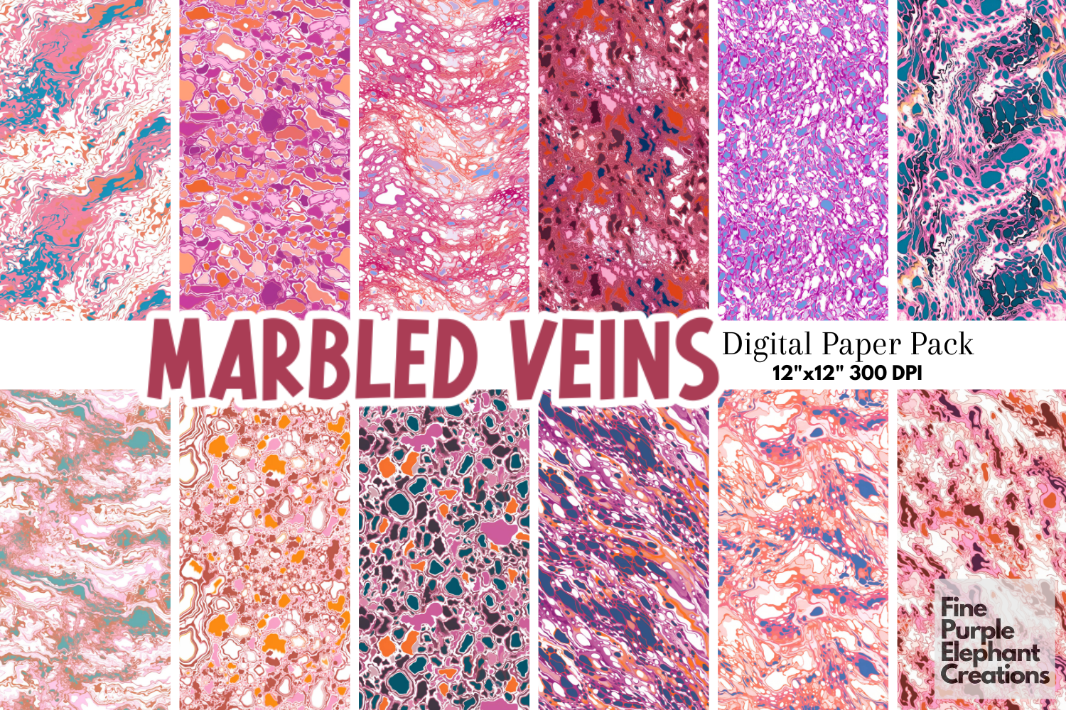 Marbled Pink | Abstract Sublimation, a Pattern Graphic by Fine Purple ...