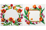 Embroidered flower tulip background, a Background Graphic by IrySha (Thumbnail 4 of 4)