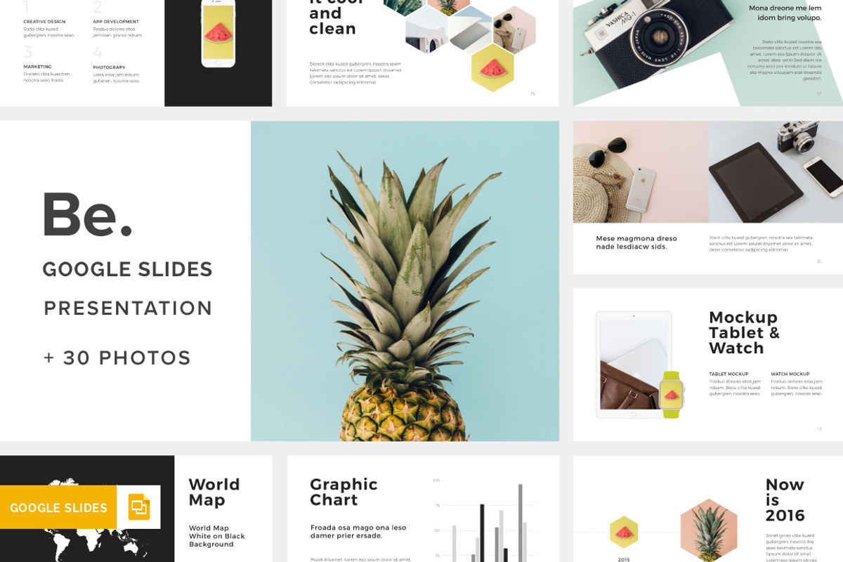 Be. Google Slides Template +30Photos, a Presentation Template by PixaSquare (Photo 1 of 6)