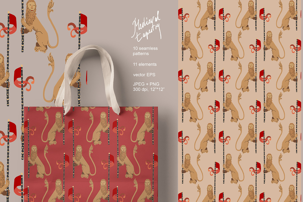 Medieval seamless vector pack, a Pattern Graphic by PatternsBlooming (Photo 3 of 7)