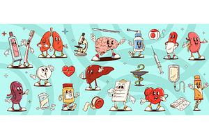 Cartoon groovy medicine, a Healthcare Illustration by Vector Tradition