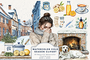 Watercolor Cold Season Clipart, an Illustration by NadiaTheronArt (Thumbnail 1 of 5)