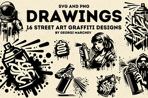 Graffiti Street Art Illustrations, an Object Illustration by Ray Crimson