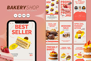 Promotion-BakeryShop Instagram Story, a Social Media Template by Jiwstudio