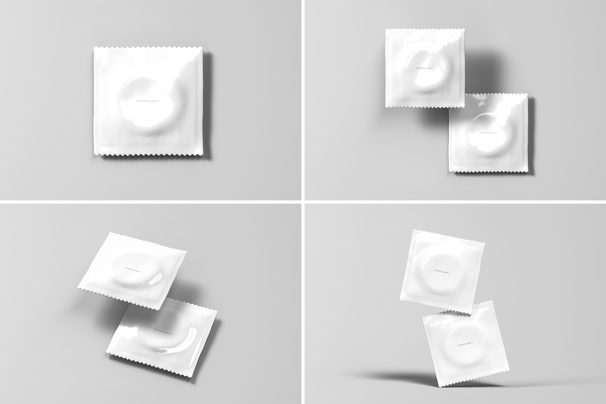 Condom Mock-up, a Packaging Mockup by BLISS DESIGN (Photo 2 of 5)