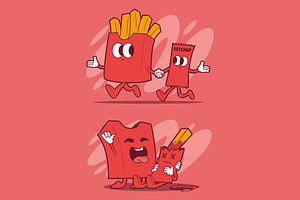 Ketchup and Fries!, a Food Illustration by pedrors