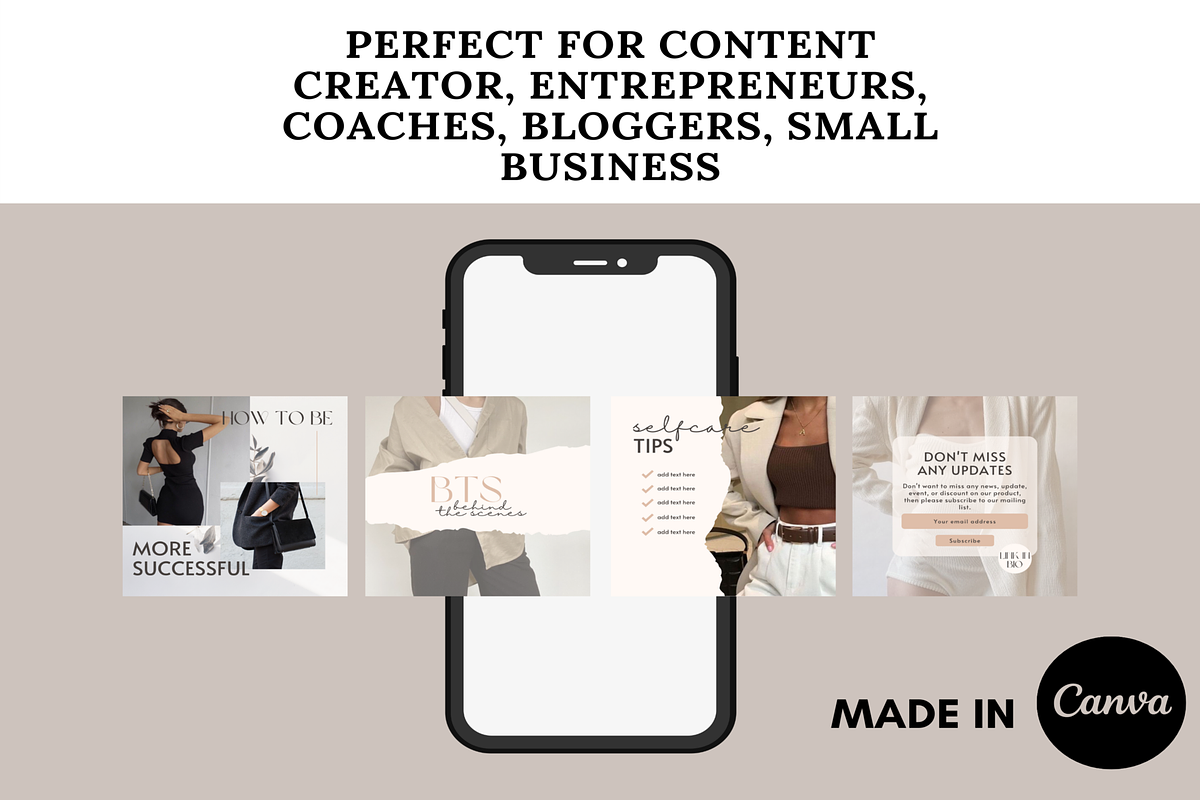 NEUTRAL Instagram Templates Bundle, a Social Media Template by LushBury (Photo 8 of 9)