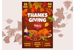 Thanksgiving Day party flyer