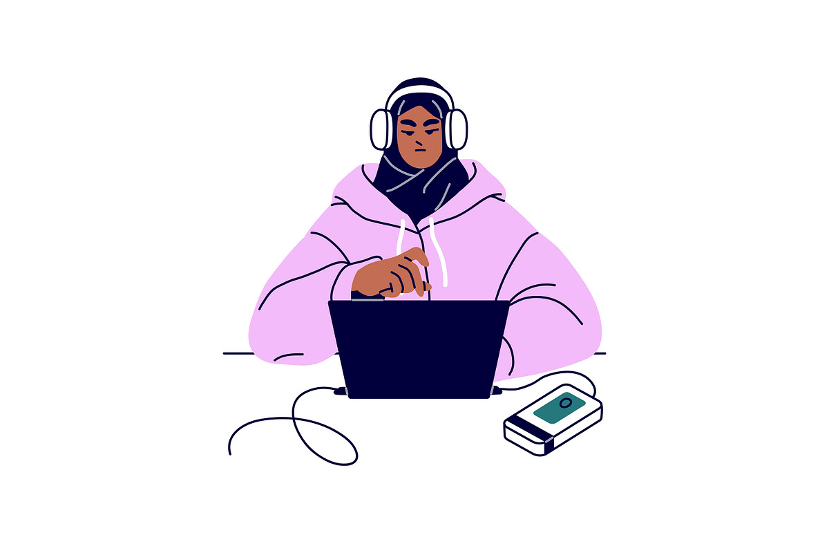 People study at desk set, an Education Illustration by PaperTrident (Photo 17 of 19)
