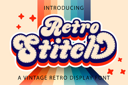 Retro Stitch - Retro Font, a Slab Serif Font by Densu Creative