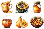 Watercolor Autumn Food clipart, an Illustration by OK Design (Thumbnail 5 of 5)