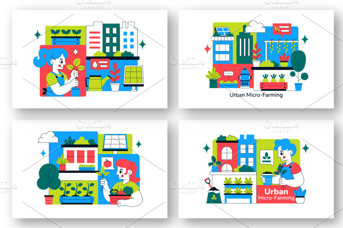 10 Urban Micro Farming Illustration, a Decorative Illustration by denayunebgt (Photo 3 of 4)