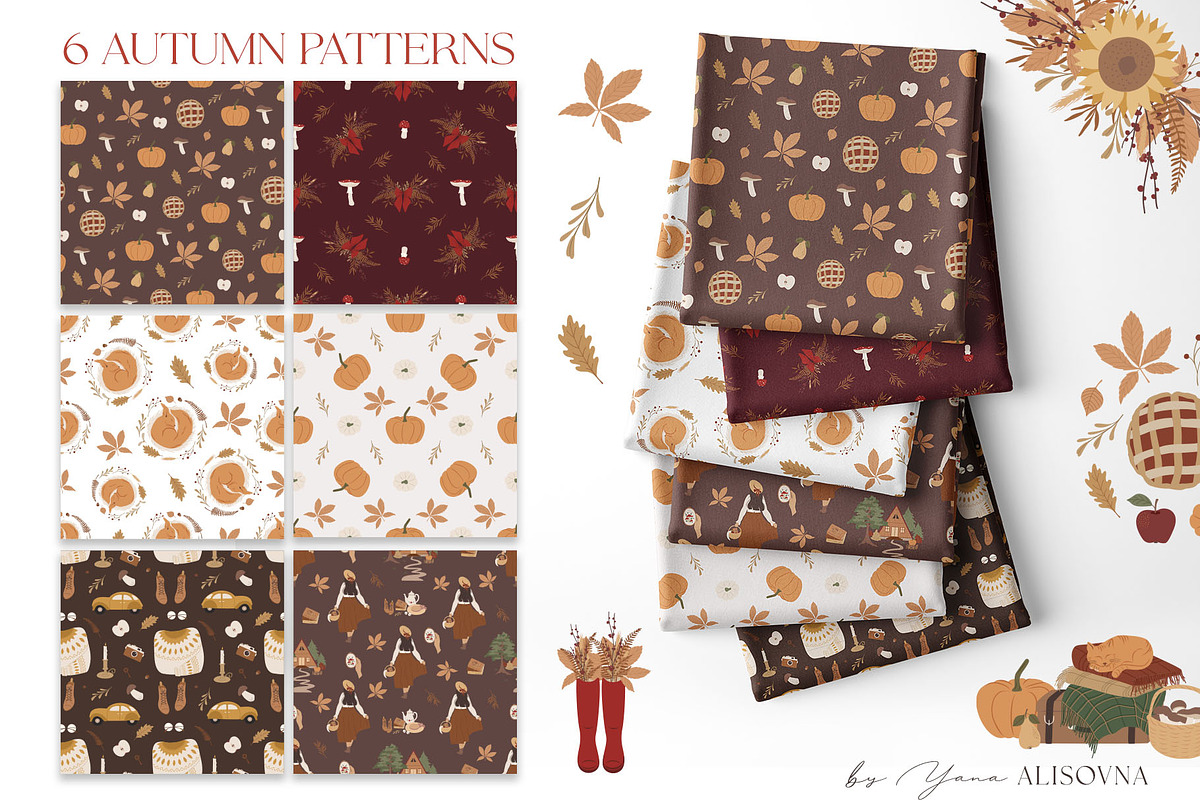 Vintage Autumn collection, a Seasonal Illustration by Alisovna (Photo 9 of 12)