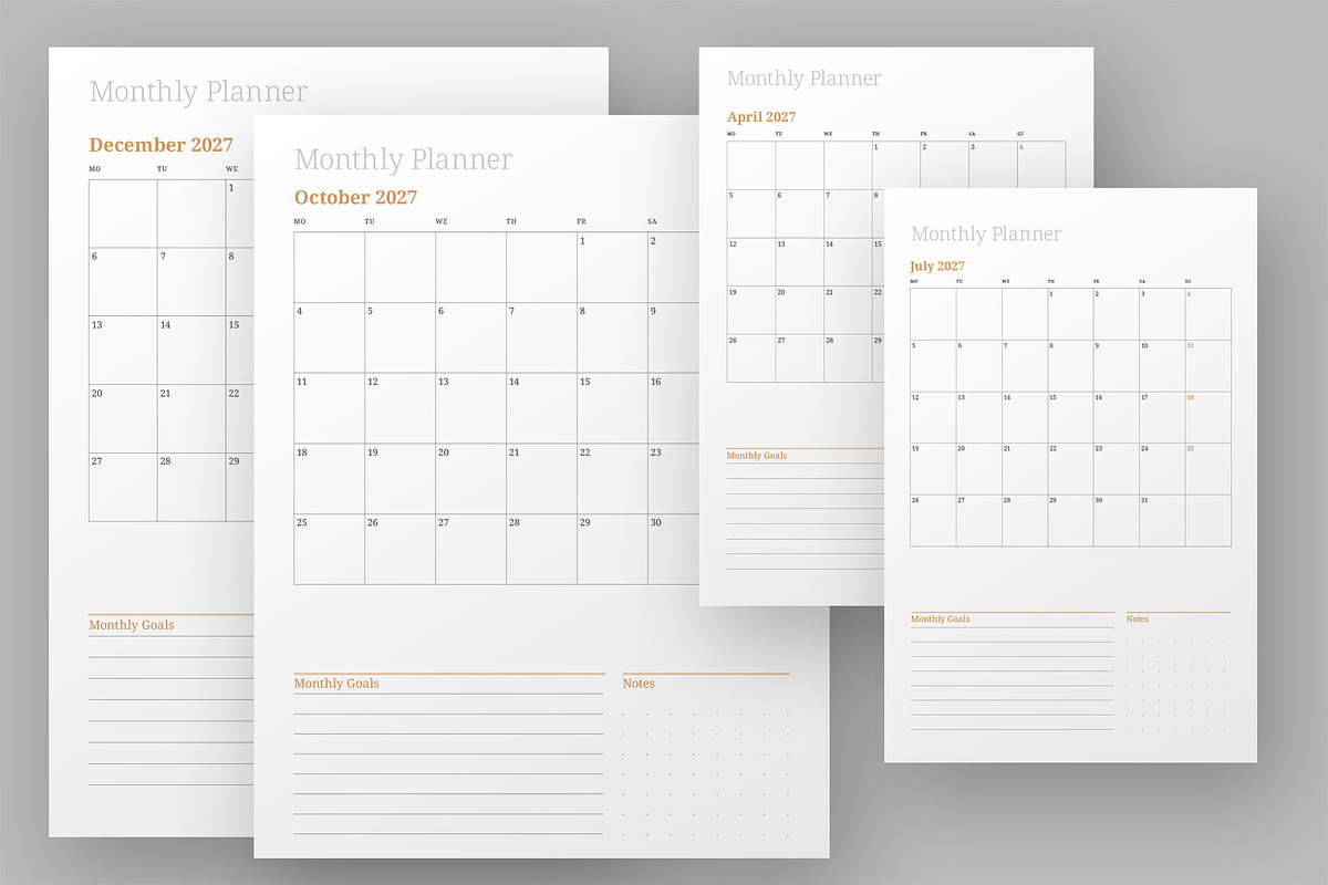 2027 Planner Template (P047-27-M), a Stationery Template by mikhailmorosin (Photo 10 of 10)