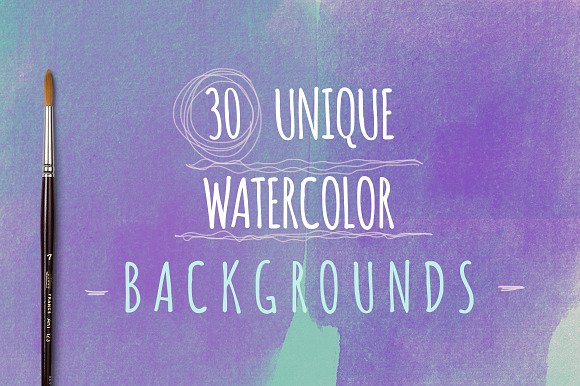 Watercolour Backgrounds (30) preview 6