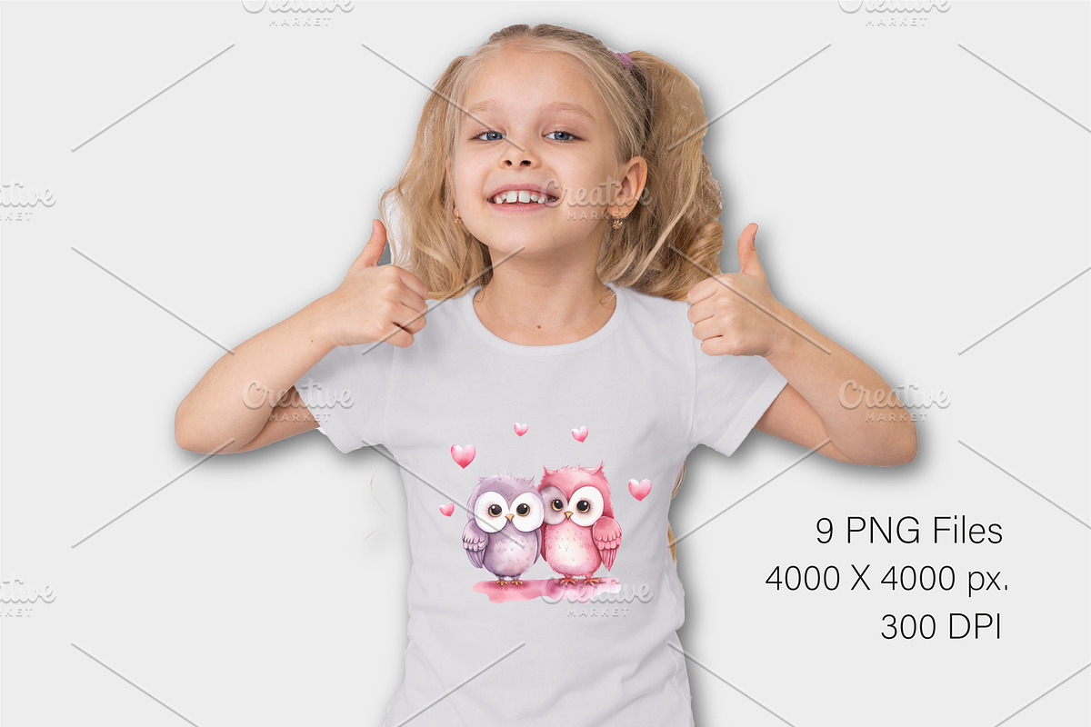 Cute Owls for Valentines Day., an Animal Illustration by KENO Mascots (Photo 8 of 10)