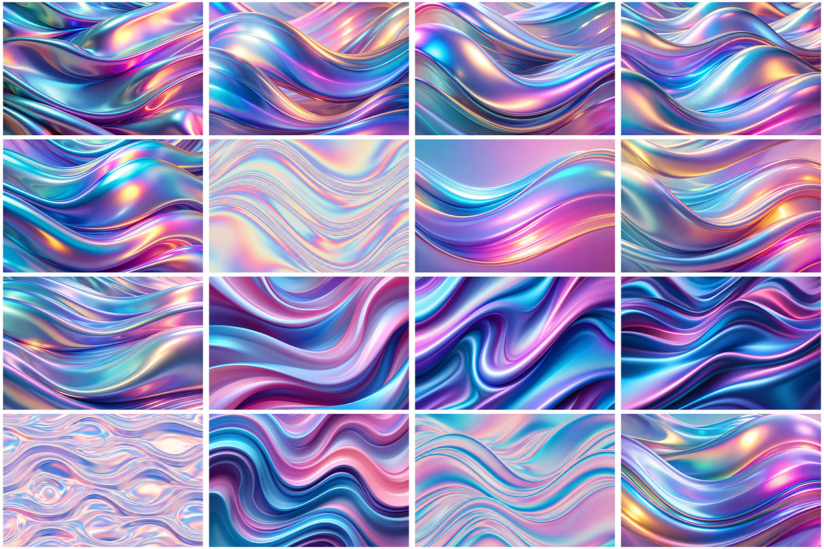 Holographic Liquid Shiny Background, a Texture Graphic by Forhadx5 (Photo 3 of 5)