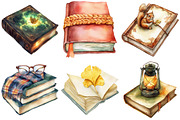 Watercolor Autumn Books Clipart, an Illustration by Craft Nest (Thumbnail 2 of 6)