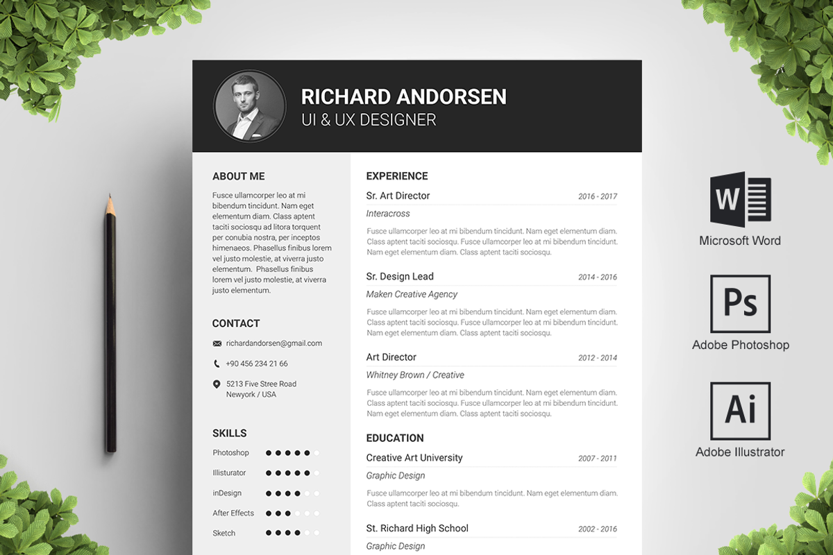Block Resume Template, a Resume Template by Big Zone Studio (Photo 1 of 4)