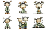 Cute Christmas Reindeer Clipart, an Illustration by DreamArtGraphic (Thumbnail 4 of 5)