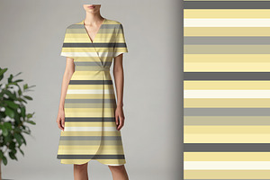Butter Yellow and Grey Stripe 3