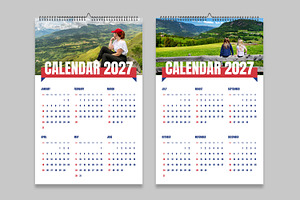Creative Two Page Calendar 2027, a Stationery Template by MightyDesign