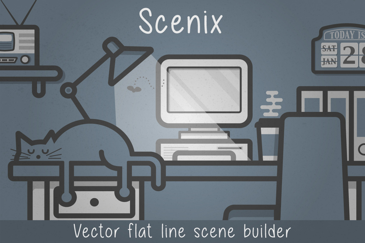Scenix - Vector Line Scene Builder, a Product Mockup by Bobboz Store (Photo 1 of 5)
