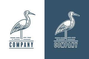 Line Art Stork Logo, a Branding & Logo Template by Saba Vector